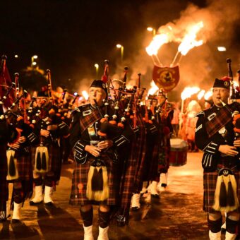 Traditional torchlight parade, Bonfire & Fireworks